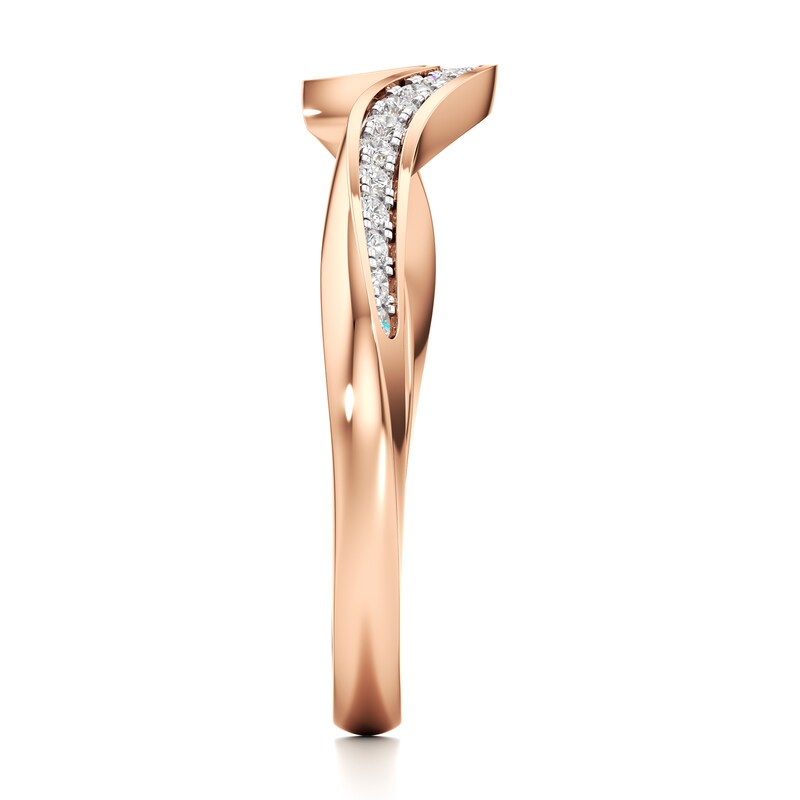 Main Image 3 of J'Lure Lab-Created Diamond Contour Wedding Band 1/6 ct tw 18K Rose Gold