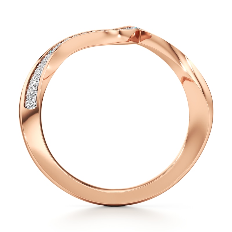 Main Image 2 of J'Lure Lab-Grown Diamond Contour Wedding Band 1/5 ct tw 18K Rose Gold