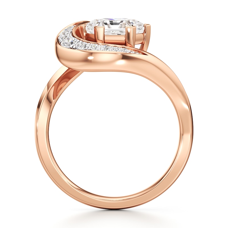 Main Image 2 of J'Lure Hexagon Brilliant-Cut Lab-Grown Diamond Engagement Ring 2 ct tw 18K Rose Gold