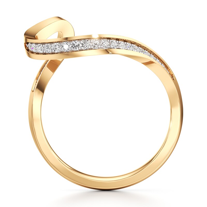 Main Image 2 of J'Lure Lab-Grown Diamond Contour Wedding Band 1/5 ct tw 18K Yellow Gold