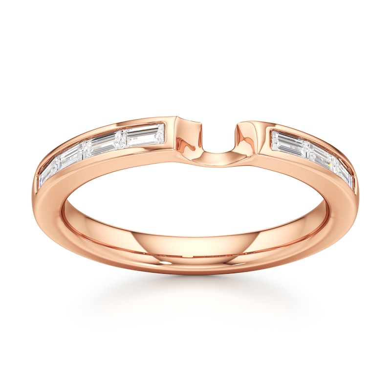 Main Image 1 of J'Lure Baguette-Cut Lab-Grown Diamond Contour Wedding Band 1/3 ct tw 18K Rose Gold