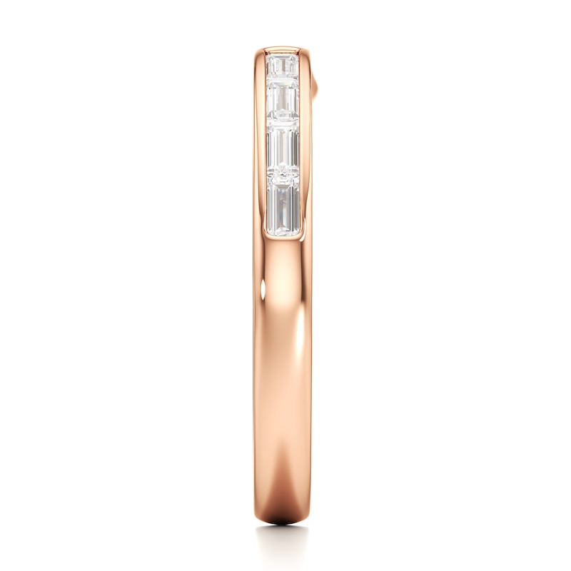 Main Image 3 of J'Lure Baguette-Cut Lab-Grown Diamond Contour Wedding Band 1/3 ct tw 18K Rose Gold