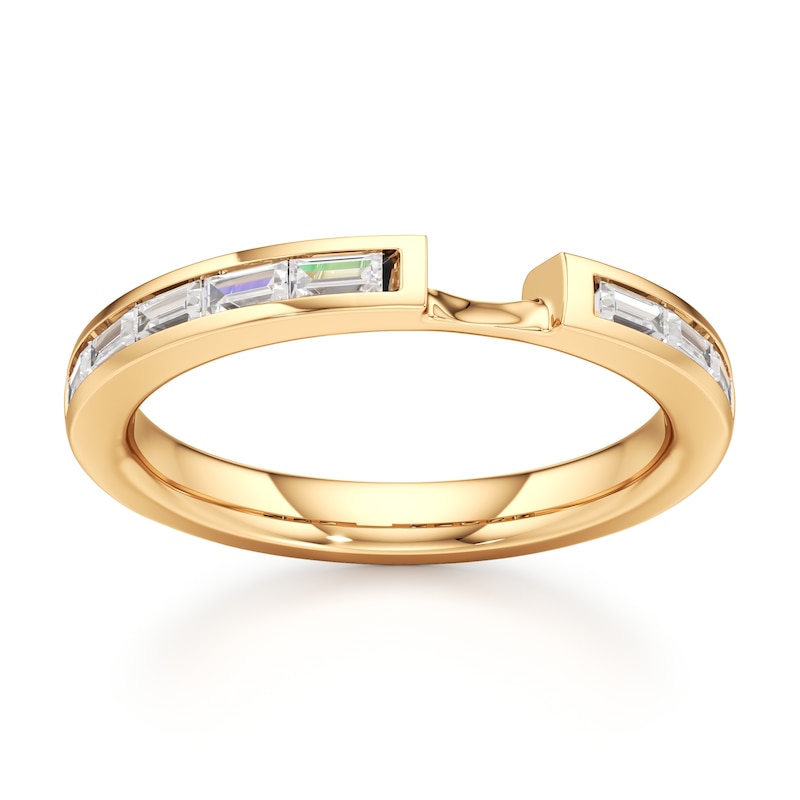 Main Image 1 of J'Lure Baguette-Cut Lab-Grown Diamond Contour Wedding Band 1/3 ct tw 18K Yellow Gold