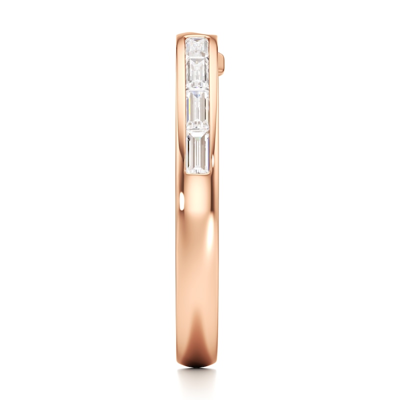 Main Image 3 of J'Lure Baguette-Cut Lab-Grown Diamond Contour Wedding Band 1/3 ct tw 18K Rose Gold