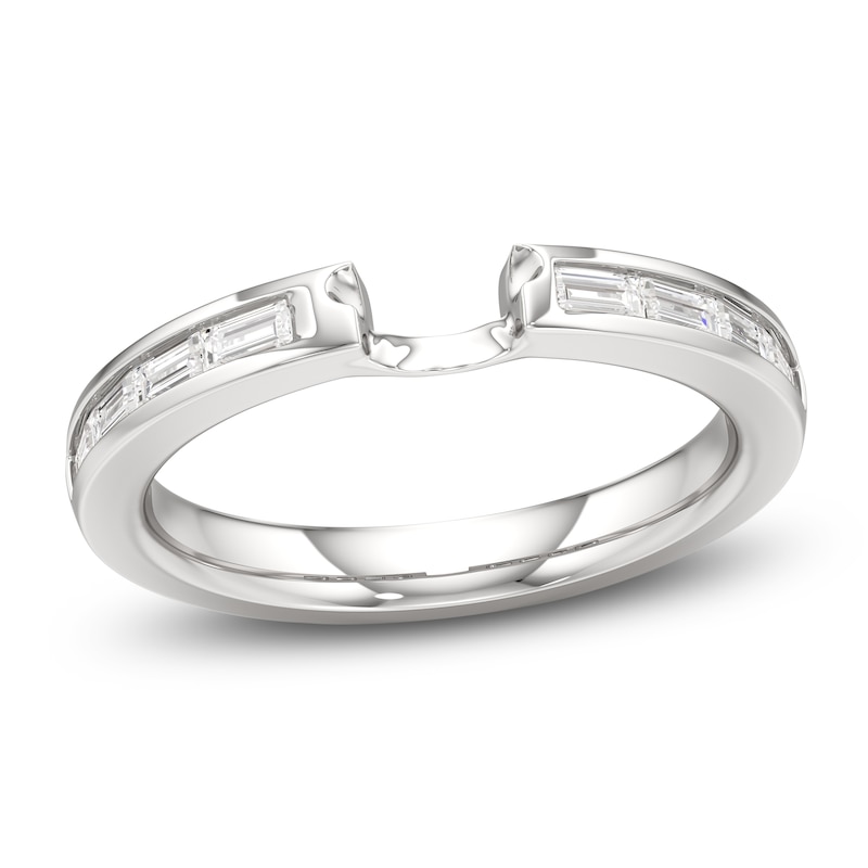 Main Image 1 of J'Lure Baguette-Cut Lab-Created Diamond Contour Wedding Band 3/8 ct tw 18K White Gold
