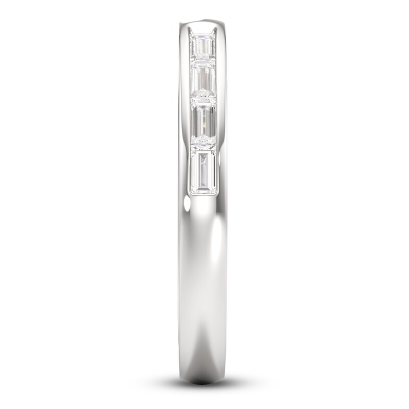 Main Image 3 of J'Lure Baguette-Cut Lab-Created Diamond Contour Wedding Band 3/8 ct tw 18K White Gold