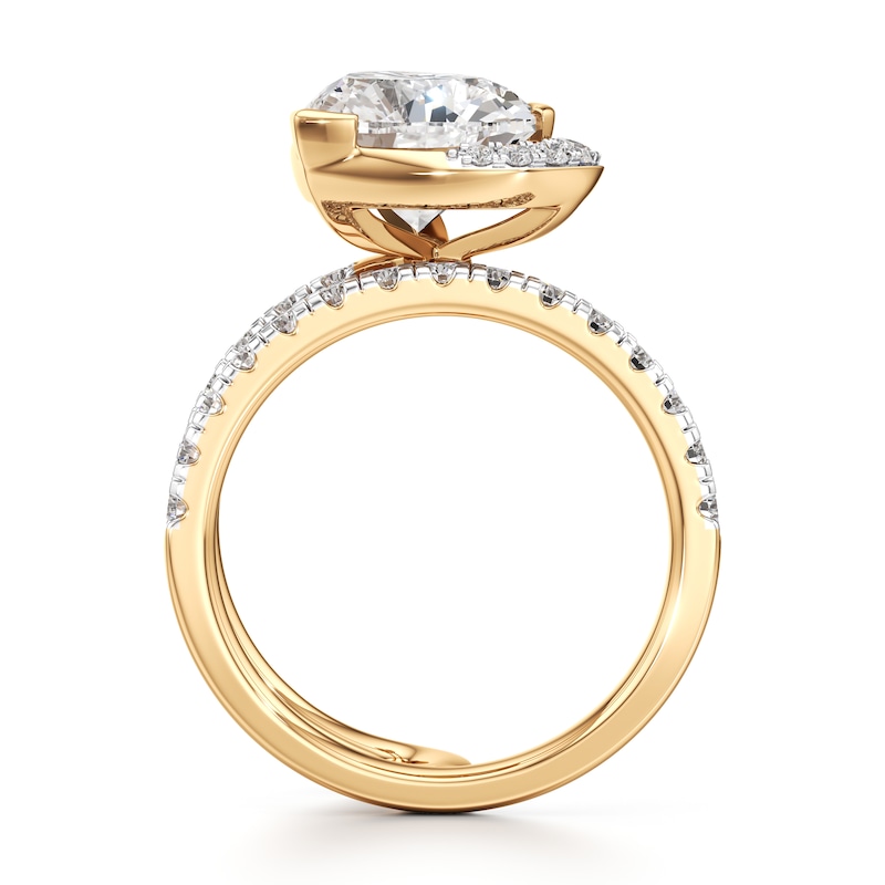 Main Image 2 of J'Lure Heart Brilliant-Cut Lab-Created Diamond Spiral Engagement Ring 3-7/8 ct tw 18K Yellow Gold