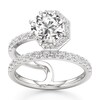 Thumbnail Image 1 of J'Lure Octagon Brilliant-Cut Lab-Grown Diamond Spiral Engagement Ring 3-3/4 ct tw 18K White Gold