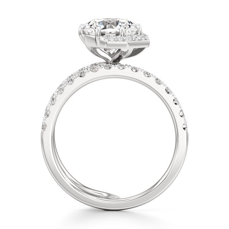 Main Image 2 of J'Lure Octagon Brilliant-Cut Lab-Grown Diamond Spiral Engagement Ring 3-3/4 ct tw 18K White Gold