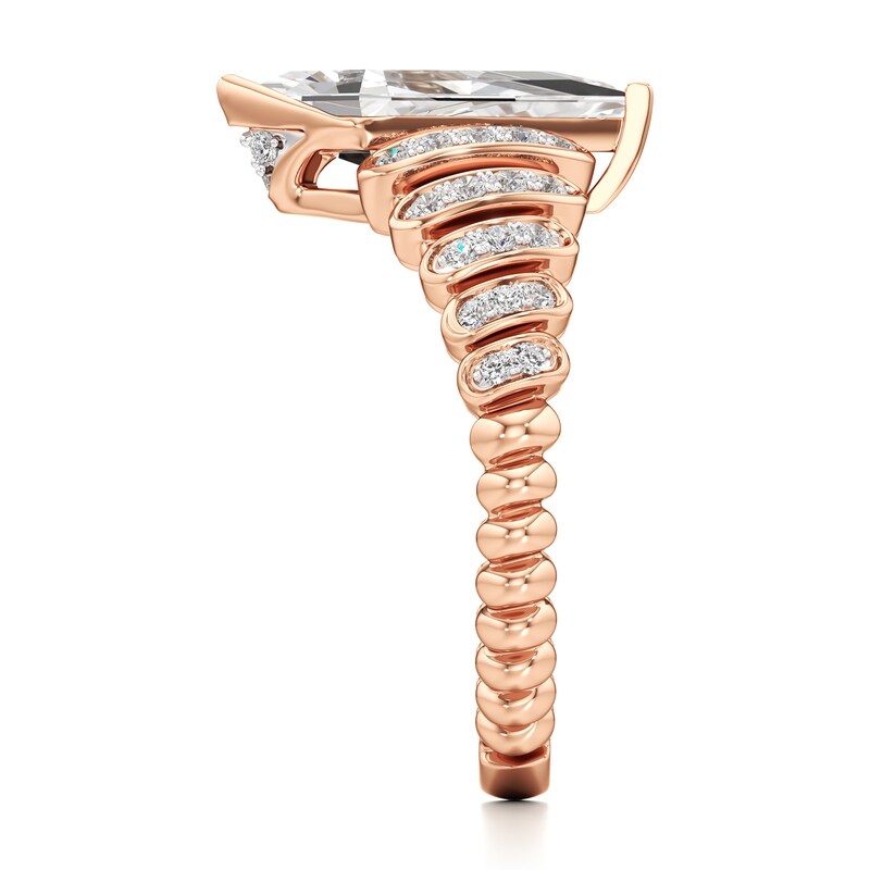 Main Image 3 of J'Lure Kite Step-Cut Lab-Grown Diamond Engagement Ring 1-1/4 ct tw 18K Rose Gold