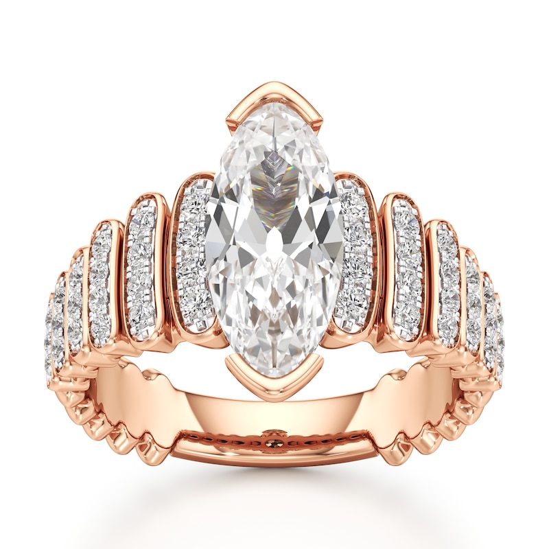Main Image 1 of J'Lure Moval Old-Cut Lab-Created Diamond Engagement Ring 2-3/8 ct tw 18K Rose Gold