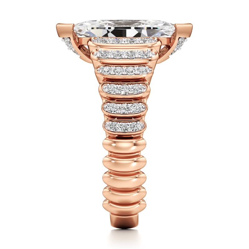 Main Image 3 of J'Lure Moval Old-Cut Lab-Created Diamond Engagement Ring 2-3/8 ct tw 18K Rose Gold