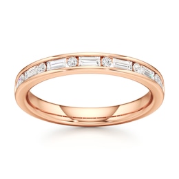 J'Lure Baguette & Round-Cut Lab-Grown Diamond Wedding Band 3/8 ct tw 18K Rose Gold