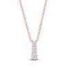 Thumbnail Image 1 of Lab-Grown Diamond Graduated Three-Stone Drop Necklace 1/2 ct tw 14K Rose Gold 18"