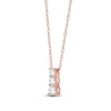 Thumbnail Image 2 of Lab-Grown Diamond Graduated Three-Stone Drop Necklace 1/2 ct tw 14K Rose Gold 18"
