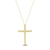 Thumbnail Image 3 of Lab-Created Diamond Cross Necklace 2 ct tw 14K Yellow Gold 18&quot;