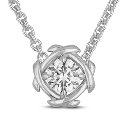 Unspoken Diamond Solitaire Necklace 1/4 ct tw 14K White Gold 18" (I1/I)