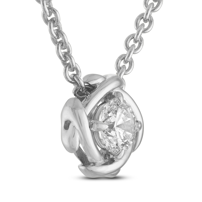 Main Image 2 of Unspoken Diamond Solitaire Necklace 1/4 ct tw 14K White Gold 18" (I1/I)