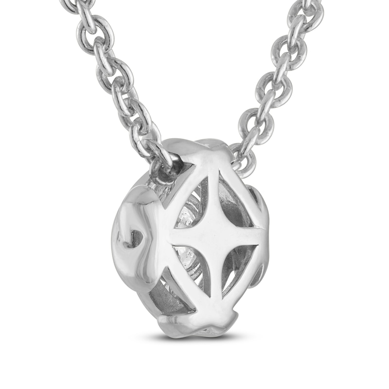 Main Image 3 of Unspoken Diamond Solitaire Necklace 1/4 ct tw 14K White Gold 18" (I1/I)
