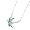 Thumbnail Image 2 of Lab-Created Emerald Sideways Palm Tree Necklace Sterling Silver 18"