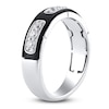 Thumbnail Image 3 of Men's Certified Diamond Wedding Band 1/2 ct tw 18K White Gold & 18K Black Gold