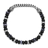 Thumbnail Image 5 of Men's Natural Labradorite, Hematite & Black Agate Bead Bracelet Stainless Steel 8.5"