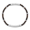 Thumbnail Image 1 of Men's Natural Tiger's Eye Bead & Black Spinel Curved Bar Bracelet Stainless Steel 8.25"