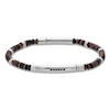 Thumbnail Image 2 of Men's Natural Tiger's Eye Bead & Black Spinel Curved Bar Bracelet Stainless Steel 8.25"