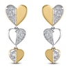 Thumbnail Image 3 of Multi-Diamond Heart Trio Drop Earrings 1/5 ct tw 10K Yellow Gold & Sterling Silver