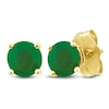 Thumbnail Image 2 of Natural Emerald Solitaire Stud Earrings 10K Yellow Gold
