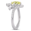 Thumbnail Image 2 of Oval-Cut Yellow Lab-Grown Diamond & White Lab-Grown Diamond Engagement Ring 2-1/4 ct tw 14K White Gold