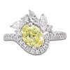 Thumbnail Image 3 of Oval-Cut Yellow Lab-Grown Diamond & White Lab-Grown Diamond Engagement Ring 2-1/4 ct tw 14K White Gold
