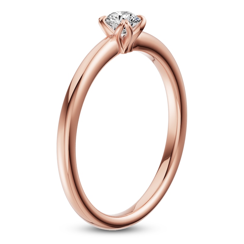 Main Image 2 of Certified Round-Cut Diamond Solitaire Engagement Ring 1/4 ct tw 14K Rose Gold  (I1/I)