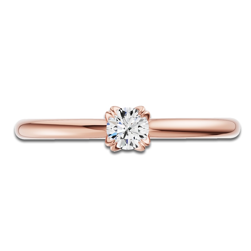 Main Image 3 of Certified Round-Cut Diamond Solitaire Engagement Ring 1/4 ct tw 14K Rose Gold  (I1/I)