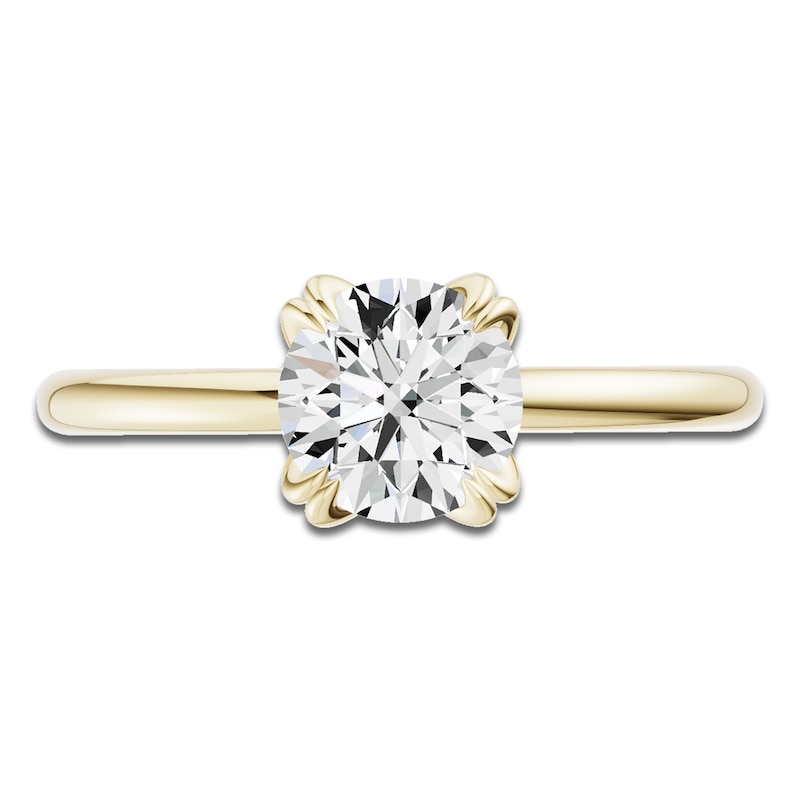 Main Image 3 of Certified Round-Cut Diamond Solitaire Engagement Ring 1-1/2 ct tw 14K Yellow Gold (I1/I)