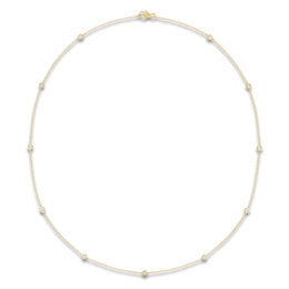 Lab-Grown Diamond Bezel-Set Station Necklace 1/2 ct tw 10K Yellow Gold 18"