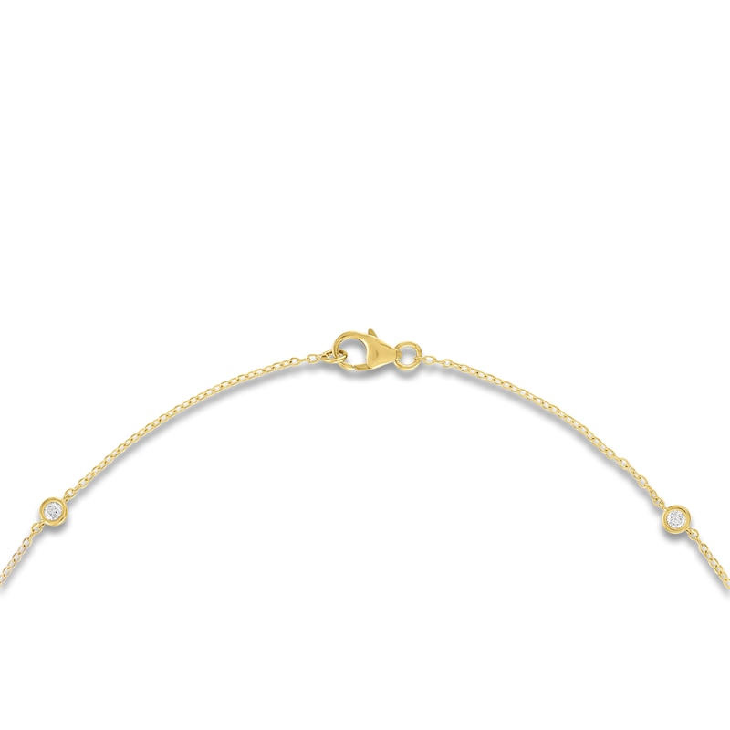 Main Image 3 of Lab-Grown Diamond Bezel-Set Station Necklace 1/2 ct tw 10K Yellow Gold 18"