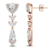 Thumbnail Image 1 of J'Lure Trillion Curved Brilliant-Cut, Half Moon Brilliant-Cut & Tie Step-Cut Lab-Grown Diamond Dangle Earrings 3-1/3 ct tw 14K Rose Gold