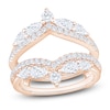 Thumbnail Image 1 of Pear & Round-Cut Lab-Grown Diamond Chevron Enhancer Ring 1-3/8 ct tw 14K Rose Gold