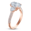 Thumbnail Image 2 of Vera Wang VOW Oval & Trillion-Cut Lab-Grown Diamond Three-Stone Engagement Ring 3-1/2 ct tw 14K Rose Gold