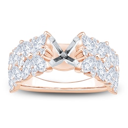 Marquise & Round-Cut Lab-Grown Diamond Engagement Ring Setting 1-3/4 ct tw 14K Rose Gold
