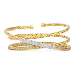 Le Vian Diamond Braided Flex Bangle Bracelet 1/2 ct tw 14K Yellow Gold