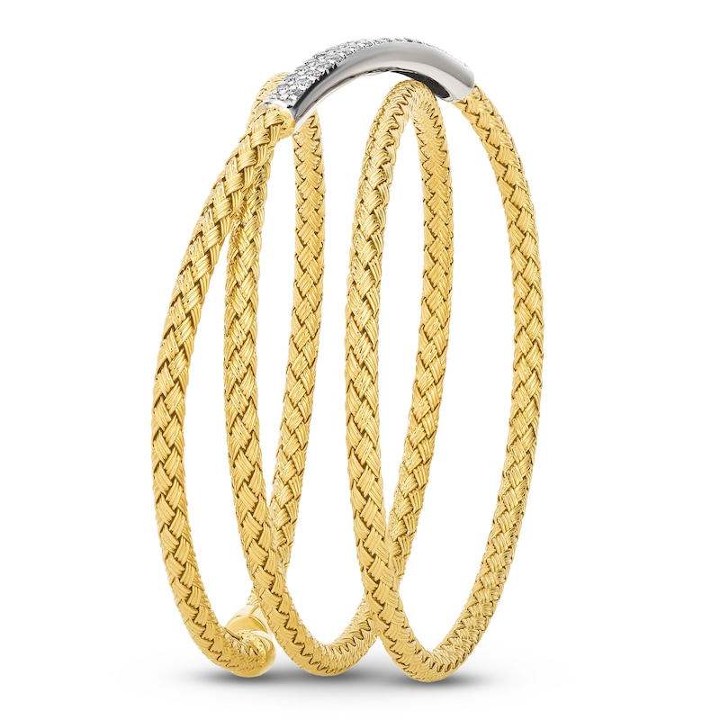 Main Image 3 of Le Vian Diamond Braided Flex Bangle Bracelet 1/2 ct tw 14K Yellow Gold