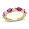 Thumbnail Image 1 of Pear-Shaped Natural Ruby & Diamond Ring 1/4 ct tw 10K Yellow Gold