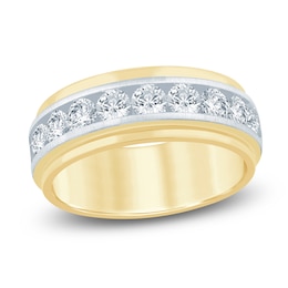 Men's Lab-Grown Diamond Band 2 ct tw 14K Two-Tone Gold