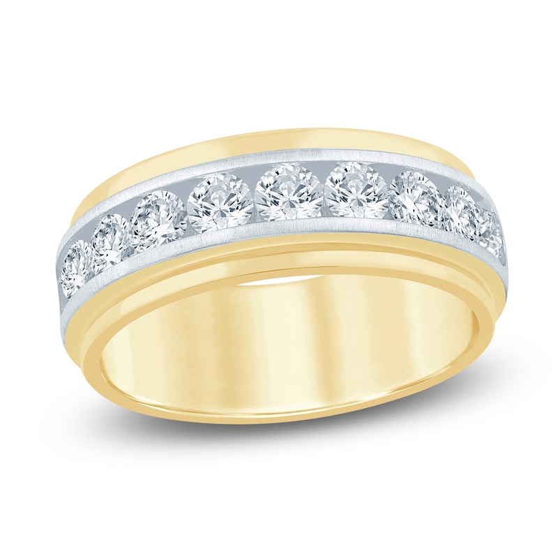 Main Image 1 of Men's Lab-Grown Diamond Band 2 ct tw 14K Two-Tone Gold