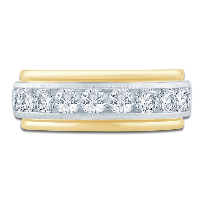 Main Image 3 of Men's Lab-Grown Diamond Band 2 ct tw 14K Two-Tone Gold
