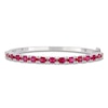 Thumbnail Image 1 of Oval-Cut Lab-Created Ruby Bangle Bracelet Sterling Silver 7"