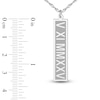 Thumbnail Image 4 of Roman Numeral Date Vertical Tag Necklace 10K White Gold 18"