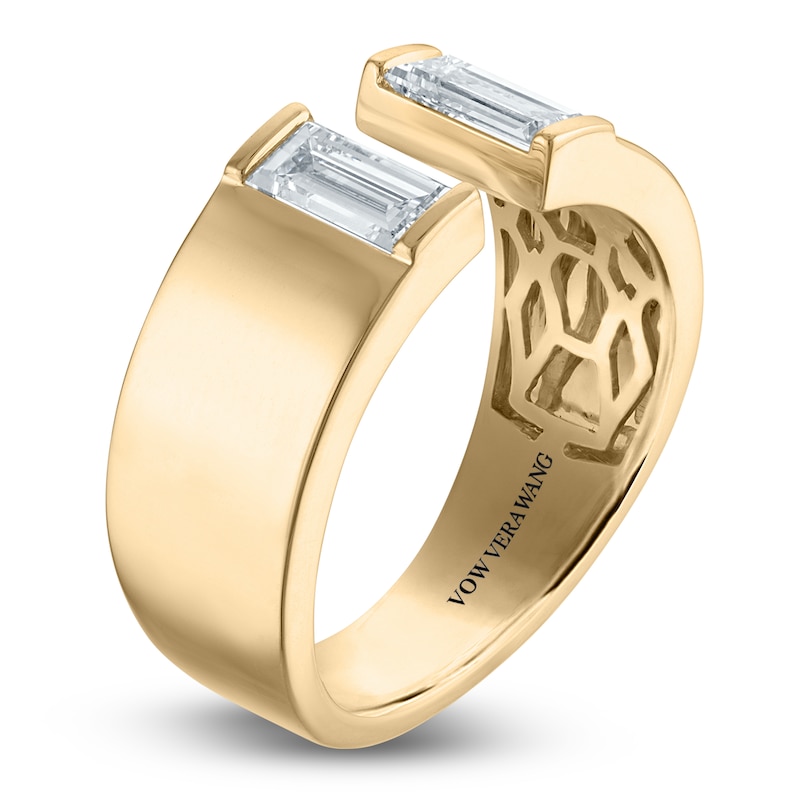 Main Image 2 of Vera Wang VOW Baguette-Cut Lab-Grown Diamond Open Shank Anniversary Ring 3/4 ct tw 14K Yellow Gold